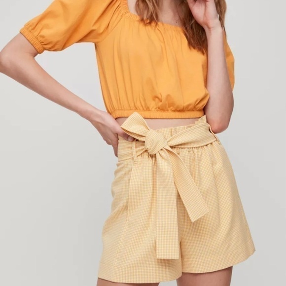 ARITZIA WILFRED Gelas Short Mini Chk Sun Ray/White (belt missing) size 6 - Picture 2 of 15
